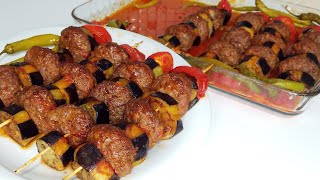 Şişte Patlıcan Kebap Nasıl Yapılır 😋 Köfteli Patlıcan Kebabı Fırın Yemekleri Nefis Yemek Tarifleri [upl. by Rosita]