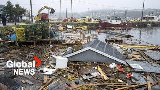 Hurricane Fiona Looking back at the storms destruction in Atlantic Canada [upl. by Annaitsirk]