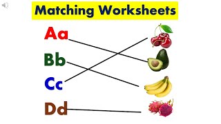 English Matching Worksheets  lkg class English worksheets  Match Alphabets with Their Pictures [upl. by Llarret]