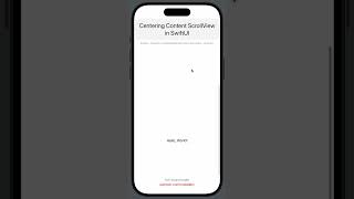 Centering Content ScrollView in SwiftUI [upl. by Agnizn]