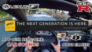 POTENZA DRIVE Lexus RC F V8 amp Nissan GTR V6 ExhaustEngine App OBD2 ELM327  POV Test Drive [upl. by Leivad]