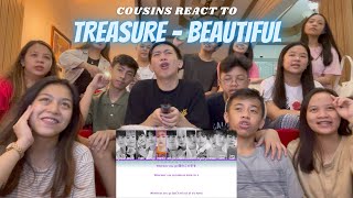 COUSINS REACT TO TREASURE  BEAUTIFUL LYRICS FULL VER [upl. by Strohl]