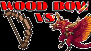 Terraria WOODEN BOW VS YHARON DEATHMODE [upl. by Nerrat]