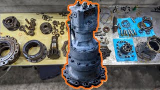 Rebuilding an excavator swing device part 1 of 2 Hitachi EX1202 [upl. by Ahseele]