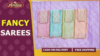 COD  490 Start New Fancy Sarees Collection 6300257270 Free courier fancysareesambicaweddingmall [upl. by Aioj]