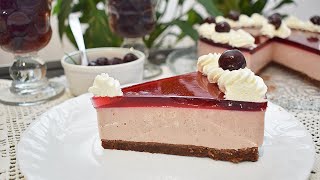 Cheesecake NO BAKE s višnjama i jogurtom  Cheesecake NO BAKE allo yogurt e amarene [upl. by Cohlier]