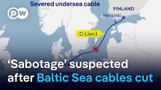 Baltic Sea data cable damaged Germany assumes sabotage  DW News [upl. by Anoj]