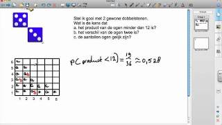 Kansrekening Gooien met 2 dobbelstenen [upl. by Duky54]