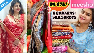 Meesho Banarasi Sarees Haul  Meesho Silk Sarees 2021  Affordable Banarasi Sarees Online  Meesho [upl. by Avra]