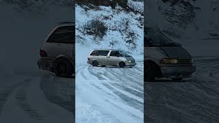 Ghost Lake  Toyota Previa toyota previa drifting drift alberta ghostlake minivan fail yyc [upl. by Ahtiekal]