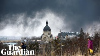 Air raid sirens stop concert in Lviv before city is struck by missiles [upl. by Nosneb]