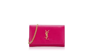 Saint Laurent Grain De Poudre Kate Monogram Chain Wallet Bubblegum [upl. by Doyle591]