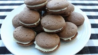 Chocolate Whoopie Pies with Vanilla Cream Cheese Frosting [upl. by Ynneh]