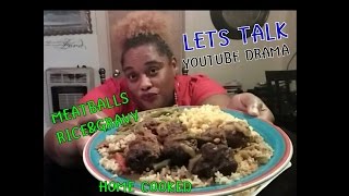 SMOTHERED MEATBALLS  RICE amp GRAVY MUKBANG  EATING SHOW [upl. by Baylor]