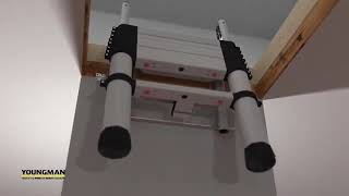 How To Install Youngman Loft Ladder  Telescopic Ladder Installation Video [upl. by Atsahs361]