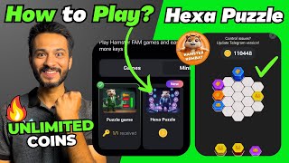 New Mini Game Hexa Puzzle Hamster Kombat  Solve Hamster Kombat New Mini Game Hexa Puzzle [upl. by Conlen]