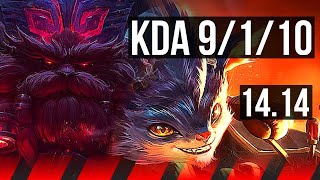 ORNN vs RUMBLE TOP  9110 600 games  EUW Master  1414 [upl. by Xxam]