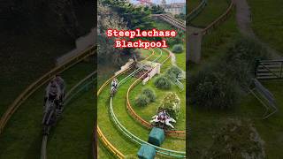 Steeplechase ride at Blackpool Pleasure Beach 🎢🐴 themepark rollercoaster horse ride rider [upl. by Oneladgam]