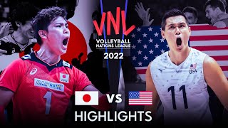 LEGENDARY MATCH  JAPAN vs USA  Mens VNL 2022 [upl. by Sol]