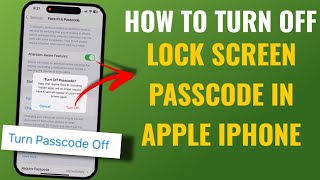 How To Turn Off Lock Screen Passcode In Apple Iphone  English [upl. by Francie]