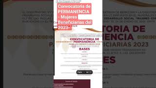 Convocatoria de PERMANENCIA Mujeres con Bienestar 2024 Visita mi canal Te explicamos todo [upl. by Deyes]