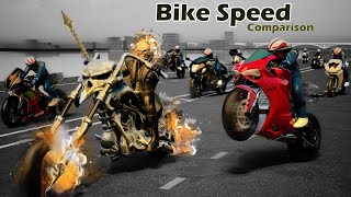 Bike Speed Comparison  Speed Comparison in 3D Animation  Fictional movies bike speed [upl. by Shantha]