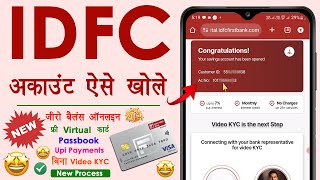 Without KYC Bank Account Opening  IDFC Bank Zero Balance Account Opening Online  IDFC Bank Account [upl. by Hecker]