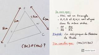 4ème  Démontrer que deux droites sont parallèles triangles emboîtés [upl. by Suzette660]