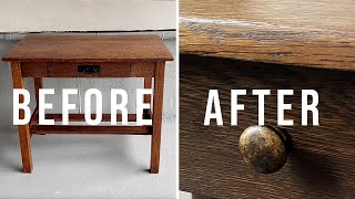 Mission Oak  Arts amp Crafts Desk RESTORATION Refinishing Wood Furniture [upl. by Haswell183]