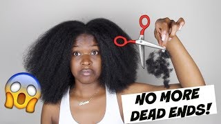 HOW TO BLOW OUT And TRIM Your NATURAL HAIR TYPE 4 hair [upl. by Dearborn861]