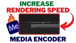 How To Increase RENDERING Speed In Adobe MEDIA ENCODER  Enable GPU ACCELERATION in Media Encoder [upl. by Arhez]