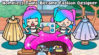 👗Homeless Twins Became Famous Fashion Designer👗  Rainbow hair  Toca Boca  Toca Life Story [upl. by Currey505]