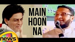 Assaduddin Owaisi Says SRKs MAIN HOON NA Dialogue At A Public Meeting  Mango News [upl. by Dnanidref]