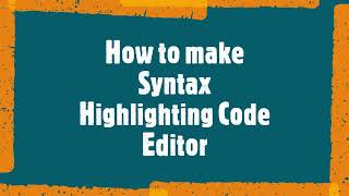 VBNet How To Make Code Syntax Highlighting Editor in Programming Part 1 [upl. by Strenta]