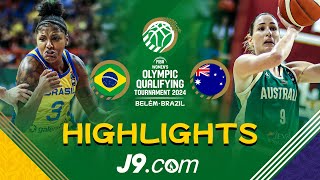 Opals overcome tough test on the road in Brazil  J9 Highlights  FIBA Womens OQT 2024 [upl. by Morette]