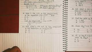 62 SUM OF COEFFICIENT OF BINOMIAL EXPANSION FORMULA [upl. by Helve707]