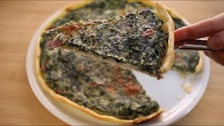 Easy Puff Pastry Spinach Quiche Quick and easy Italian recipes [upl. by Ellatsyrc]