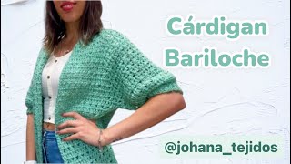 Cárdigan Bariloche Tejido a crochet Sin costuras Top down Una sola pieza Tutorial paso a paso [upl. by Aieki]