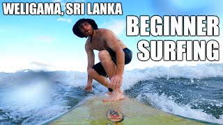 Beginner Surfing in Weligama Sri Lanka The Perfect Place to Learn How to Surf [upl. by Fromma]