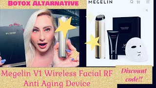 BOTOX Alternative  Megelin V1 Wireless Facial RF Anti Aging Device PR  Discount Code [upl. by Haissem]