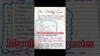 Msc chemistry demo notes shorts studywithme study [upl. by Assirrac186]