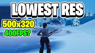 The Lowest Resolution in Fortnite 500x320 Fortnite Chapter 4 INSANE RES [upl. by Atiuqam]