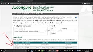 Downloading Algonquin College Course Outlines [upl. by Arrim365]