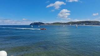 Llandudno pier boats sea views across the bay Summer 2024 [upl. by Nereil]