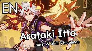 Arataki Itto  Elemental Skill and Burst Voice Lines  EN Dub [upl. by Franchot99]