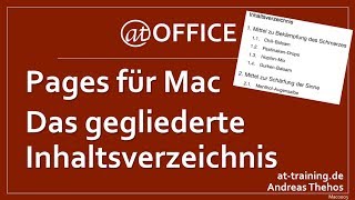 Inhaltsverzeichnis mit nummerierter Gliederung  Pages  MacTutorial [upl. by Fesuoy]