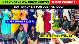 Very Very Low Price Kurtis Combo 10 Kurtis Rs1000  Hanishkas Lifestyle  Priya just now fashion [upl. by Loria]