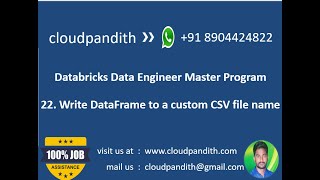 22 Write Dataframe data to custom CSV file name in Databricks  Write DataFrame to Single CSV file [upl. by Ettennal]