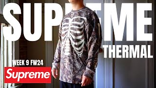 Supreme Week 9 FW24 Camo Bones Thermal Review InStore Vlog [upl. by Sollars]