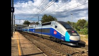 High speed Train  TGV Eurostar AVE OUIGO in France [upl. by Necyrb]